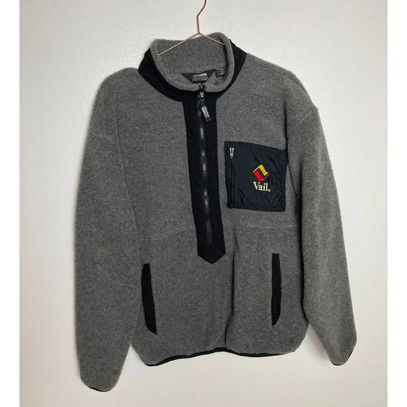 Sierra Sport Two Elk Vail Mens Long Sleeve Half Zip Fleece Jacket Gray Sz M - Picture 1 of 8